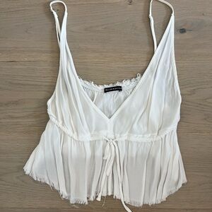 Brandy Melville White Camisole with Tie Front
